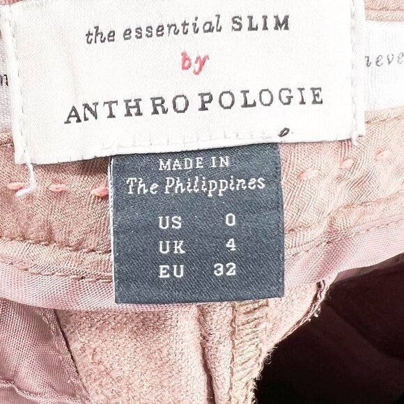 ✅ Anthropologie Essential Slim Velvet Cropped Pants ROSE GOLD SIZE O - Picture 6 of 8